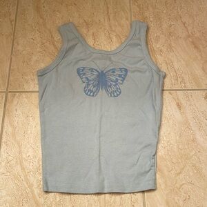 Blue Butterfly Tank Top